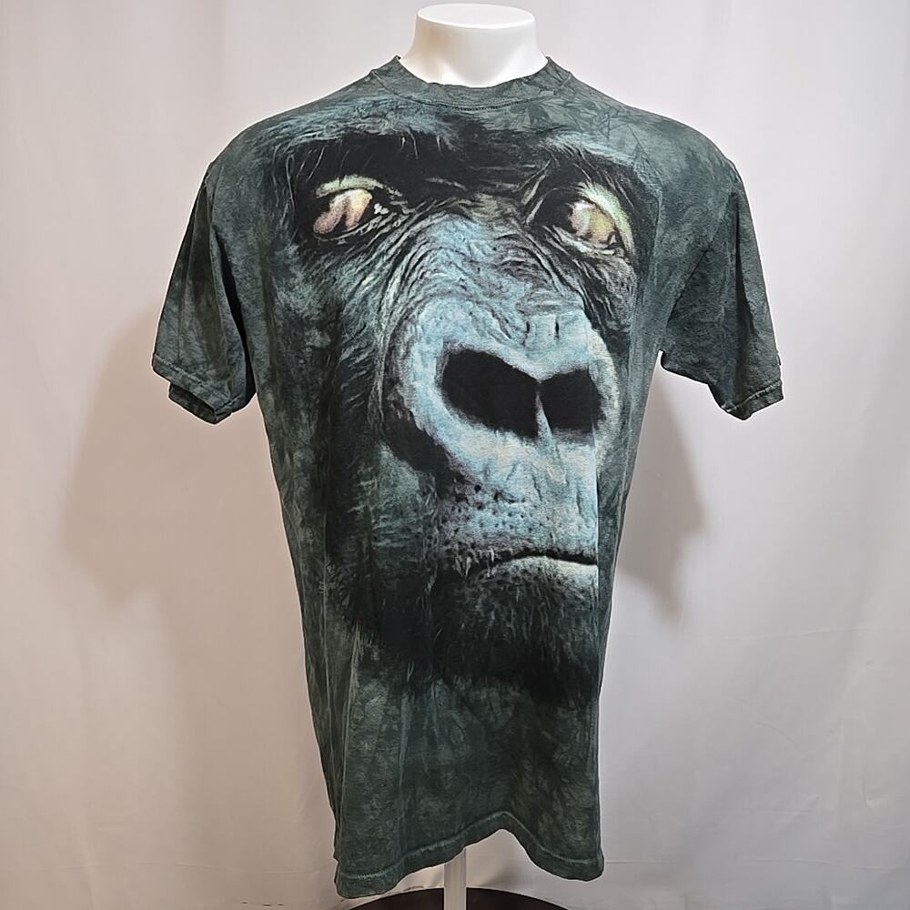 The Mountain Gorilla Head T-Shirt Mens Size Large Tie Dyed Green Wildlife Africa